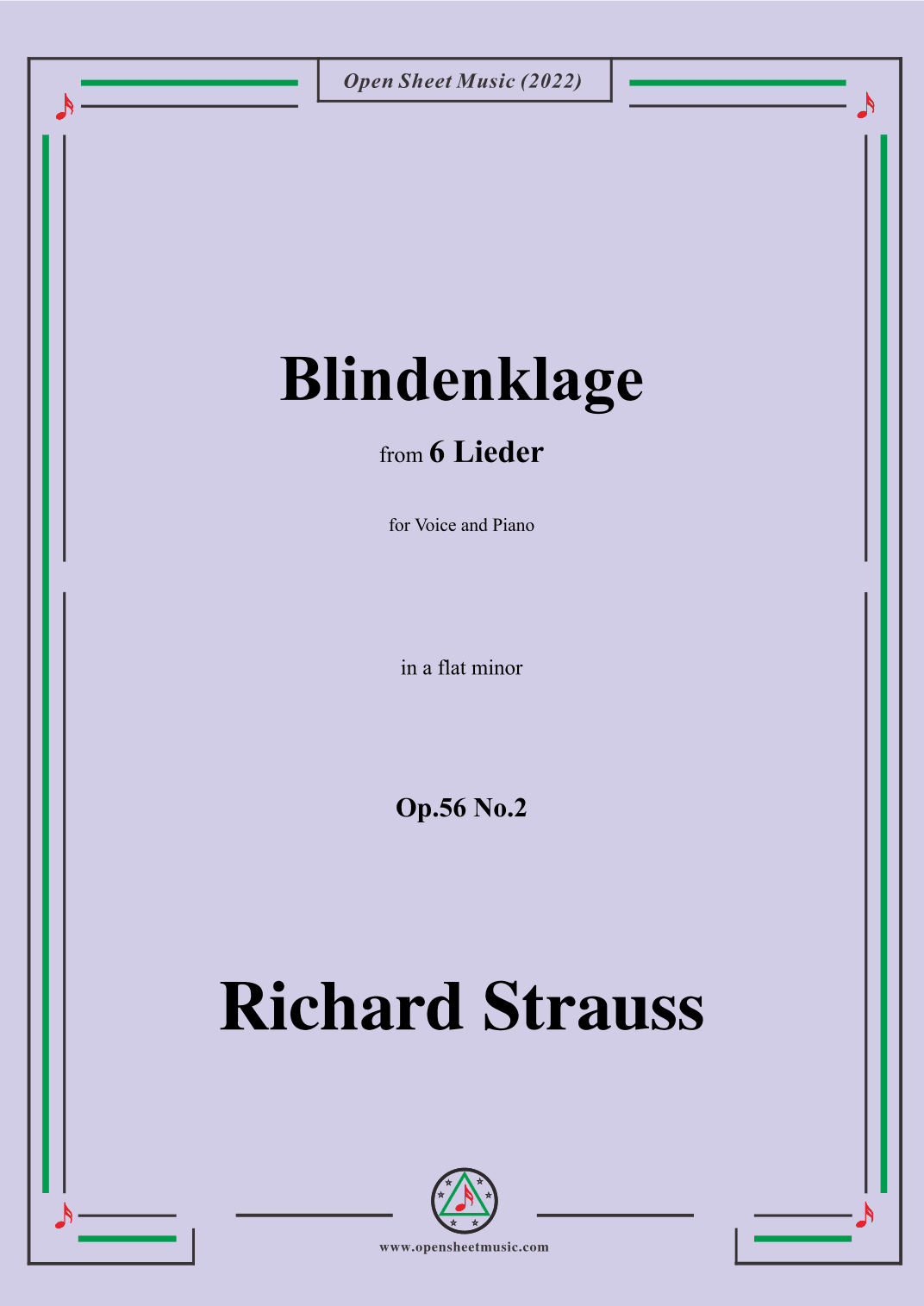 Richard Strauss-Blindenklage,in a flat minor (arr. OSM Press)