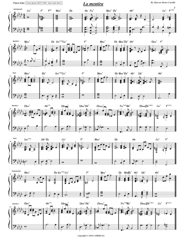Se Te Olvida - Score Only (arr. juan carlos esteve /Gran Coda)