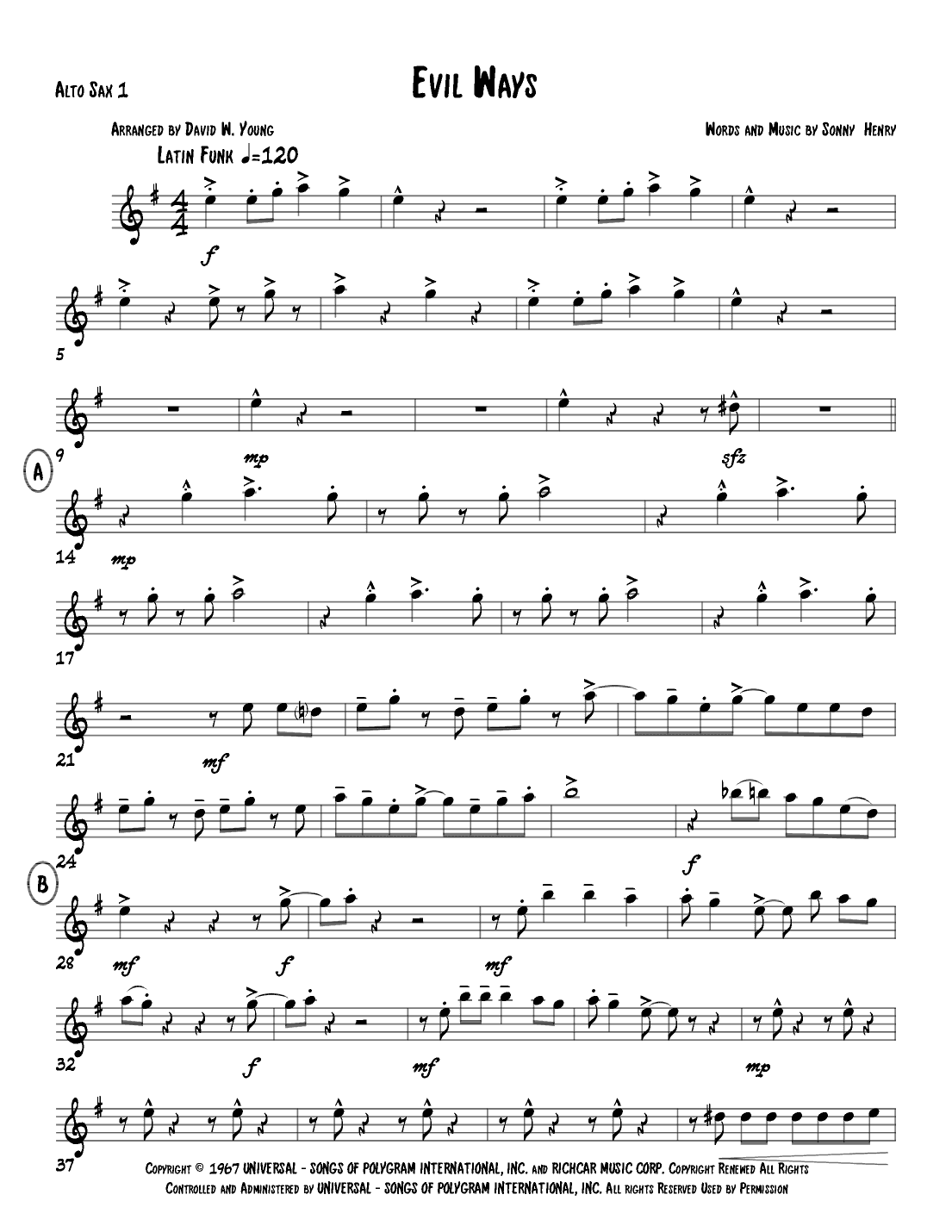 Evil Ways (arr. David W. Young)