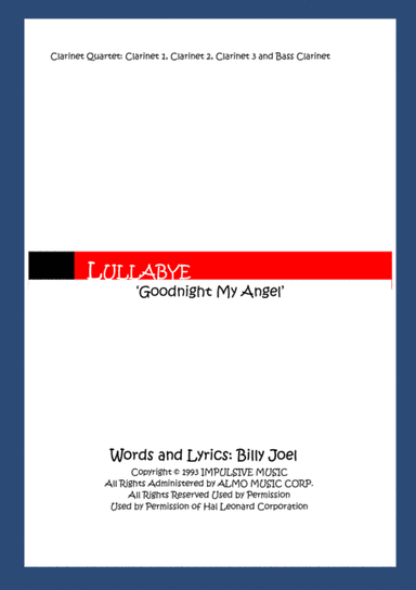 Lullabye (Goodnight, My Angel) (arr. Fiona Hickie)