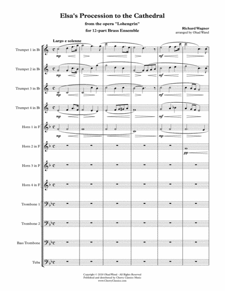 Elsa's Procession to the Cathedral for 12-part Brass Ensemble (arr. Ohad Wand)