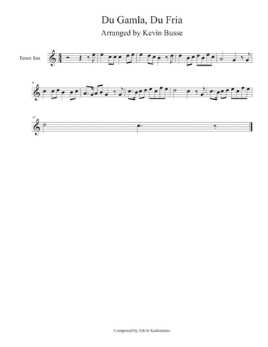 Du Gamla, Du Fria - Tenor Sax (arr. Kevin Busse)