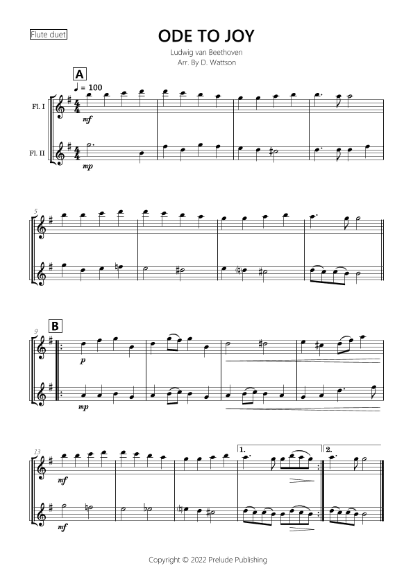 Ode to joy (arr. D. Wattson)