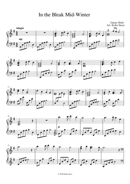 In The Bleak Mid-Winter (arr. Keiko Sassa)