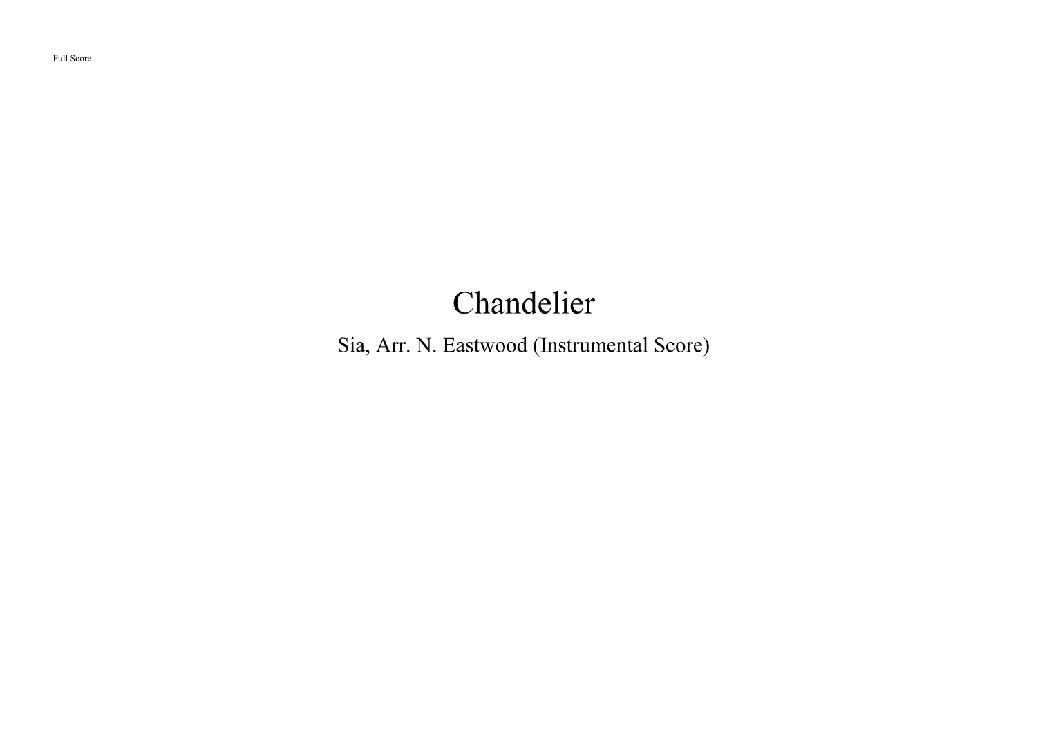 Chandelier (arr. Nicholas Eastwood)