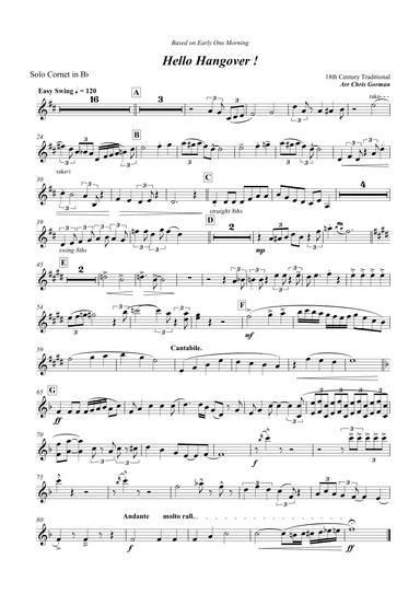 Hello Hangover (Early One Morning) (arr. Chris Gorman)