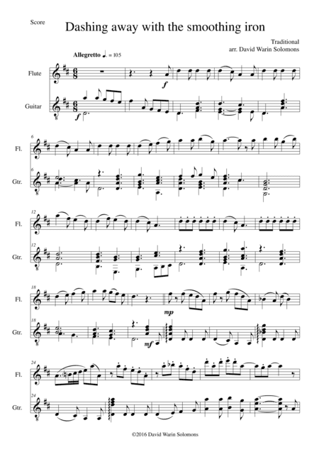 Dashing away with the smoothing iron for flute and guitar (arr. David Warin Solomons)