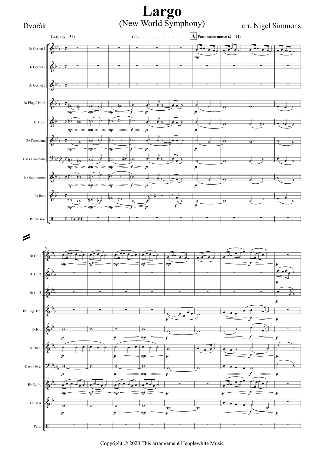 Largo (New World Symphony) (arr. Nigel Simmons)