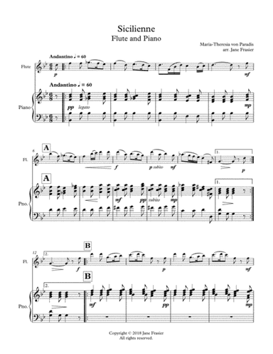 Sicilienne (arr. Jane Frasier)