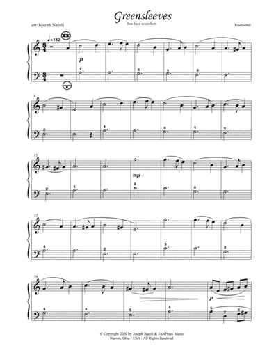 Greensleeves (free bass accordion) (arr. Joseph Natoli)