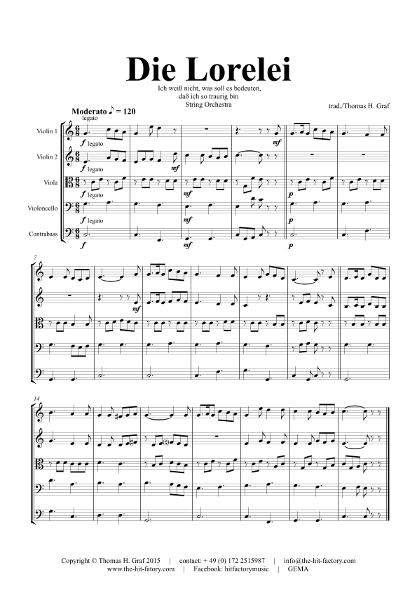 Die Loreley/Die Lorelei - Ich weiß nicht was soll es bedeuten - German Folk Song  - String Orchestra (arr. Thomas Graf)