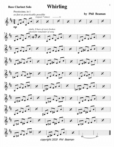 Whirling-bass clarinet solo