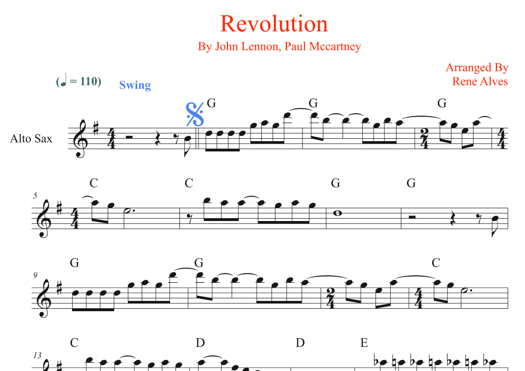 Revolution (arr. Rene Alves)