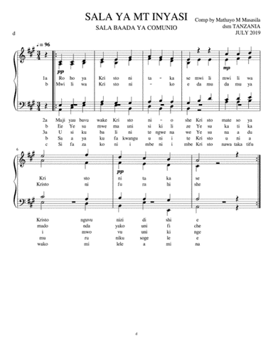 This song is the prayer after comunio