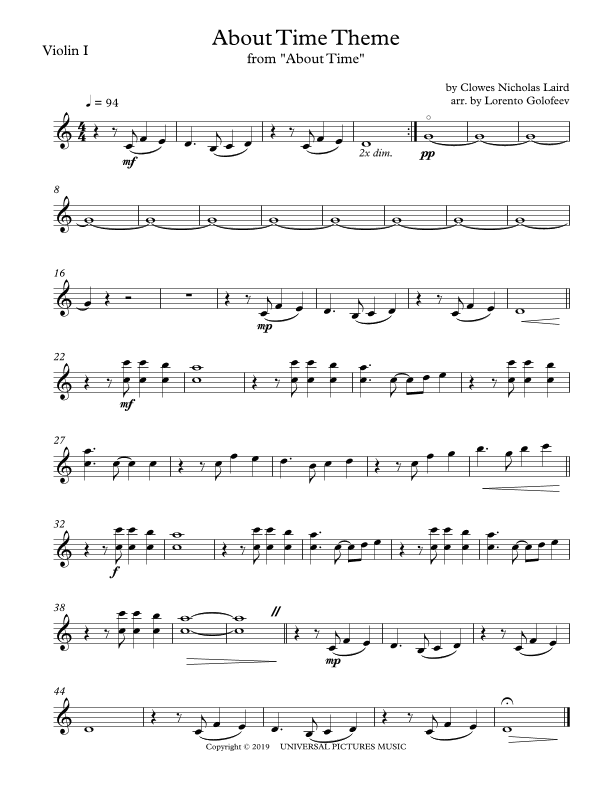 The About Time Theme (arr. Lorento Golofeev)