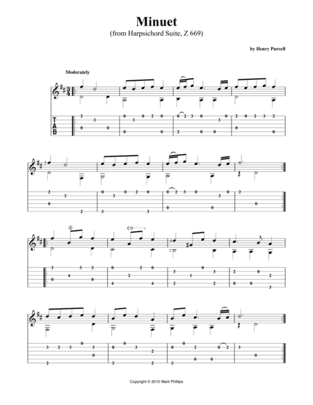 Minuet (from Harpsichord Suite, Z 669) (arr. Mark Phillips)