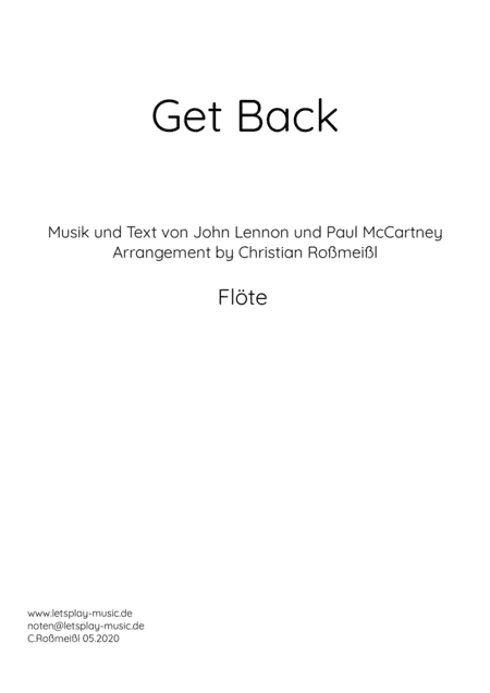 Get Back (arr. Christian Roßmeißl)