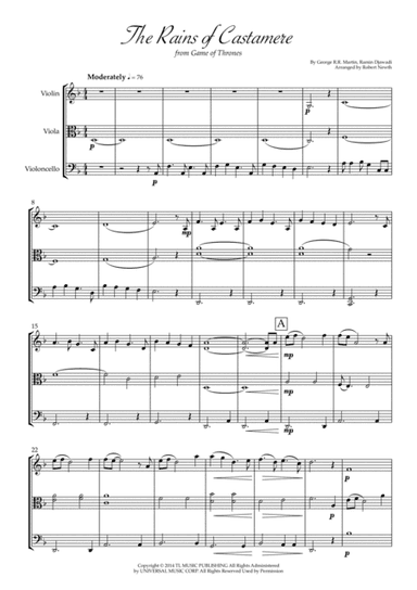 The Rains Of Castamere (arr. Robert Newth)