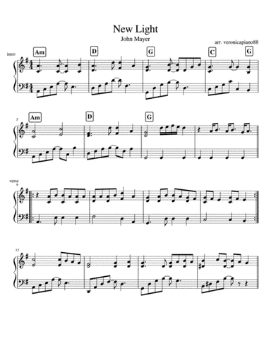 New Light (arr. VeronicaPiano88)