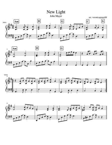 New Light (arr. VeronicaPiano88)
