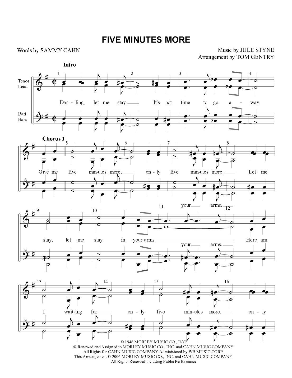 Five Minutes More (arr. Tom Gentry)