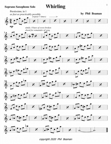 Whirling-soprano saxophone solo