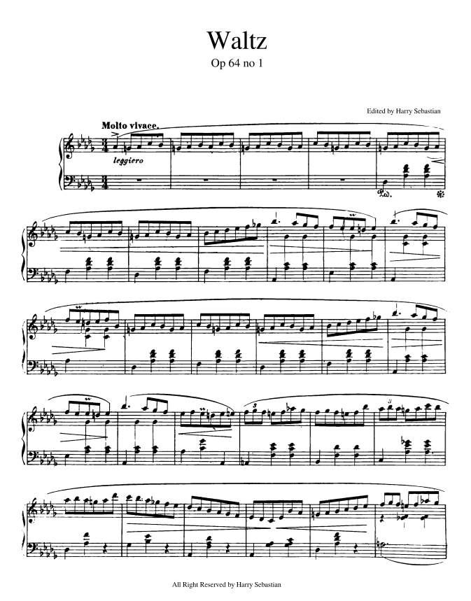 Chopin- Minute Waltz Op. 64 No. 1 (arr. Harry Sebastian)