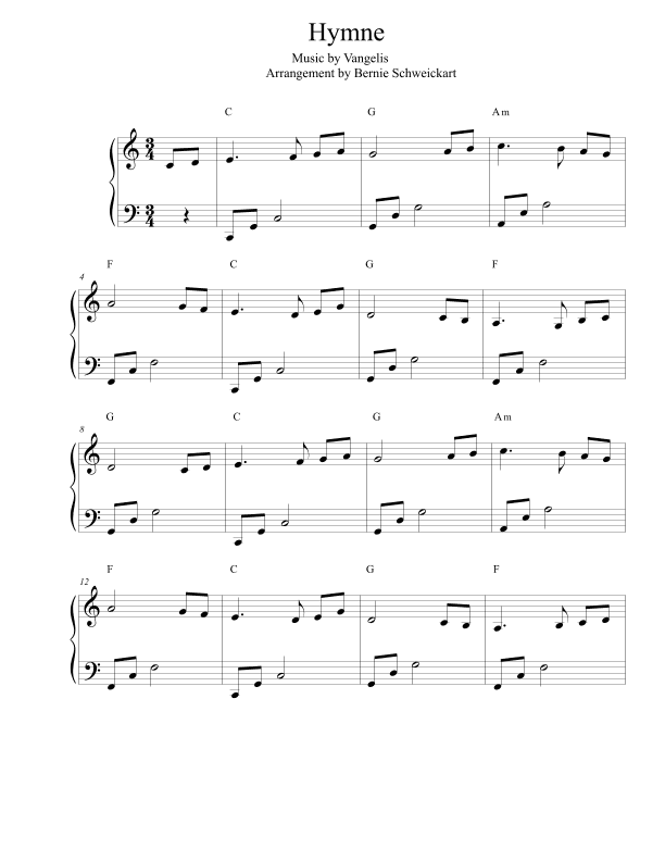 Hymne (arr. Bernie Schweickart)