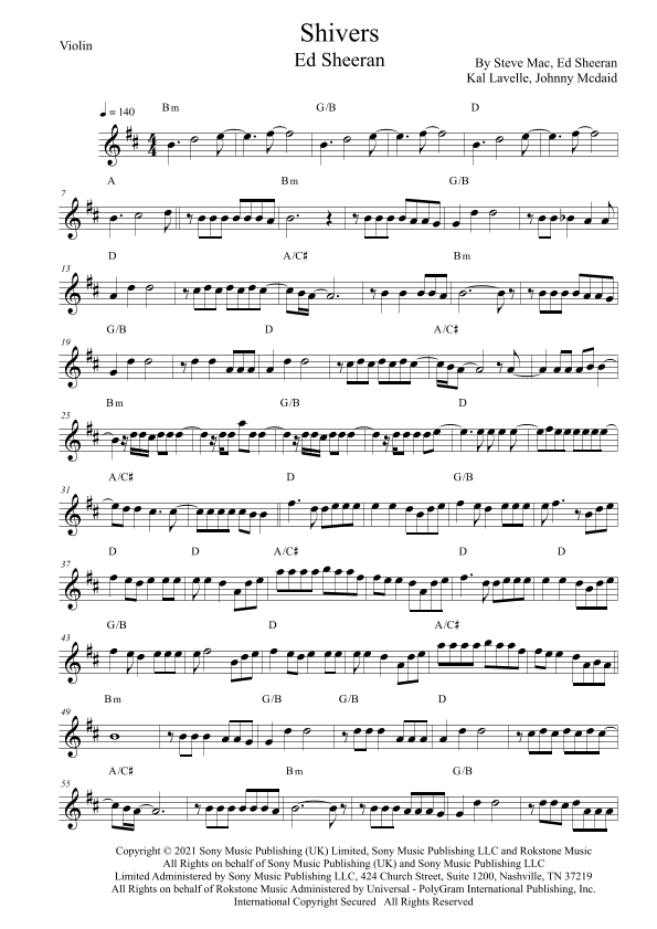 Shivers (arr. Leo Silva)