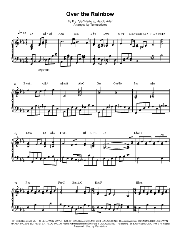 Over the Rainbow (arr. Tunescribers)