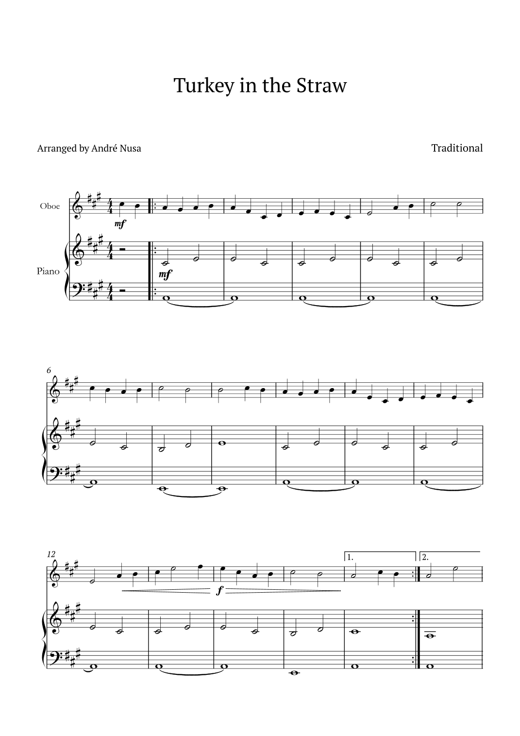 Turkey in the Straw (arr. André Nusa)