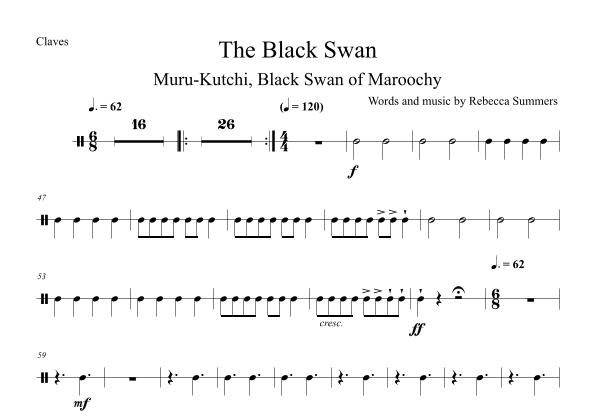 The Black Swan - (Naidoc Week 2-Part Choir with dreamtime story CLAP STICK PART)