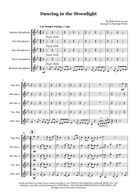 Dancing In The Moonlight (arr. Kayleigh Huelin)
