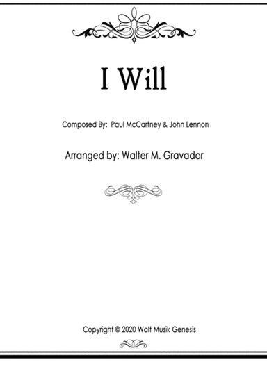 I Will (arr. Walter M. Gravador)