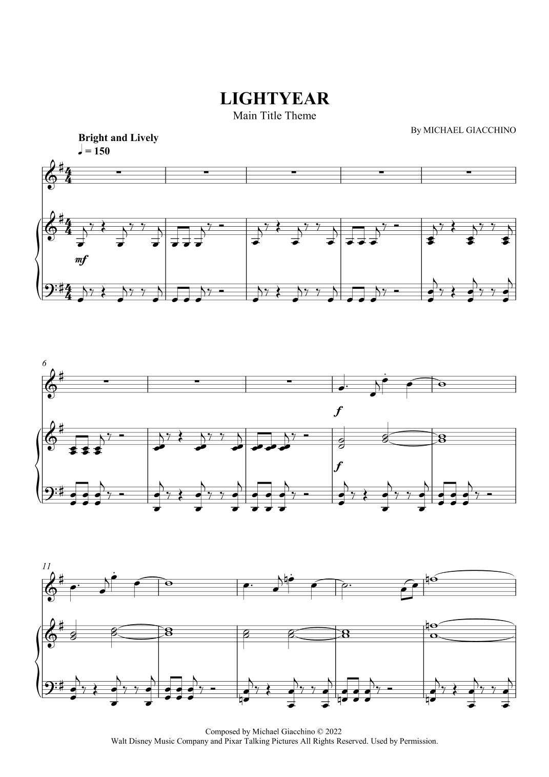 Lightyear Main Title Theme (arr. SCMusic)