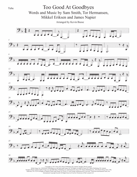 Too Good At Goodbyes (arr. Kevin Busse)