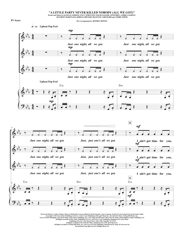 A Little Party Never Killed Nobody (all We Got) (arr. Jeffrey Bowen)