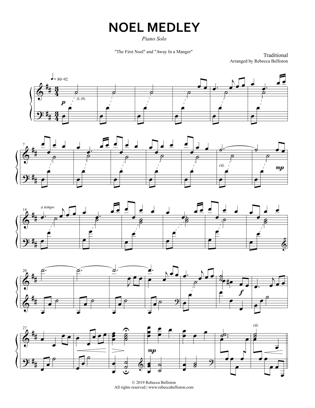 Noel: A Christmas Medley (Piano Solo)