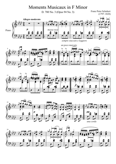 Moments Musicaux D. 780 No. 3 in F Minor (arr. Zachary Corbett)