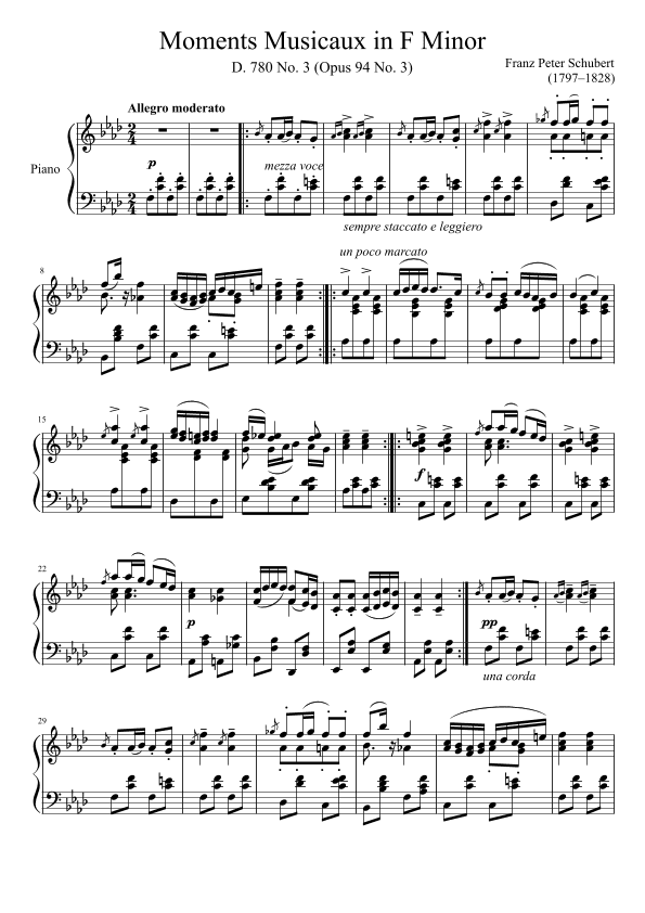 Moments Musicaux D. 780 No. 3 in F Minor (arr. Zachary Corbett)