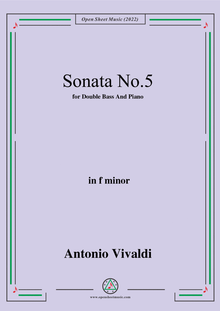 Vivaldi-Sonata No.5,in f minor,Op.14 No.5;RV 40 (arr. Open Cloud)