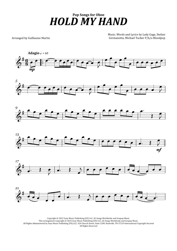 Hold My Hand (arr. Guillaume Martin)