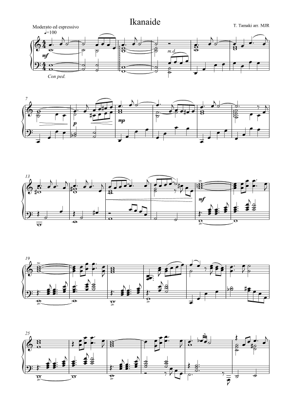 Ikanaide (arr. M J regan)