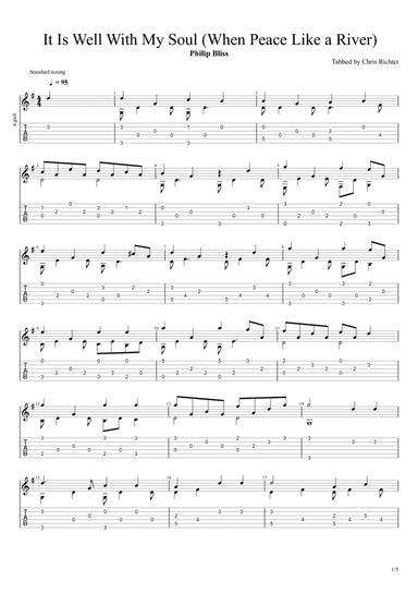 It Is Well With My Soul (When Peace Like a River) (Solo Fingerstyle Guitar Tab) (arr. Chris Richter)