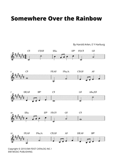 Over The Rainbow (arr. Cadenza Editions)