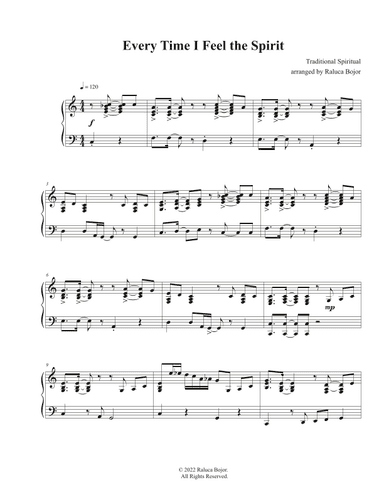 Every Time I Feel the Spirit (advanced gospel piano) (arr. Raluca Bojor)