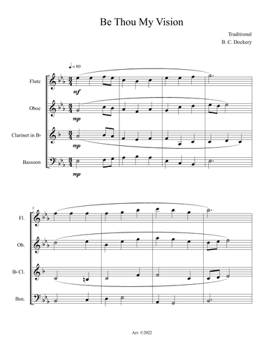 Be Thou My Vision (Woodwind Quartet) (arr. B. C. Dockery)