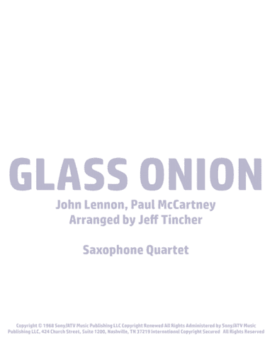 Glass Onion (arr. Jeff Tincher)