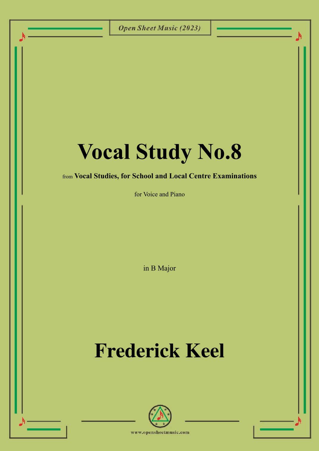 Keel-Vocal Study No.8,in B Major (arr. OSM Press)