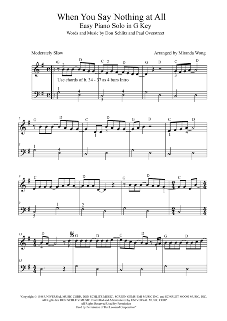 When You Say Nothing At All (arr. Miranda Wong)